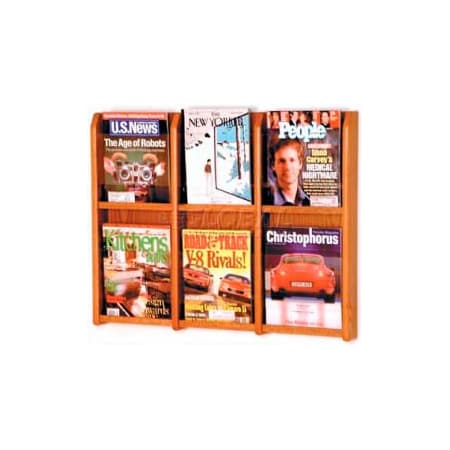 Wooden Mallet Wooden Mallet Divulge 6 Magazine Wall Display, Medium Oak MM-6MO